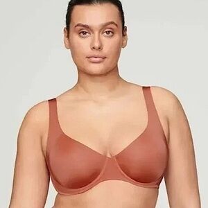 NEW CUUP The Scoop Underwire Bra Clay 30F 30DDD Smoothing Unlined Terracotta
